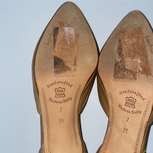 Larry Stuart Collection Heels Size 7 Handcrafted Great condition Gold Pearl - Picture 5 of 6